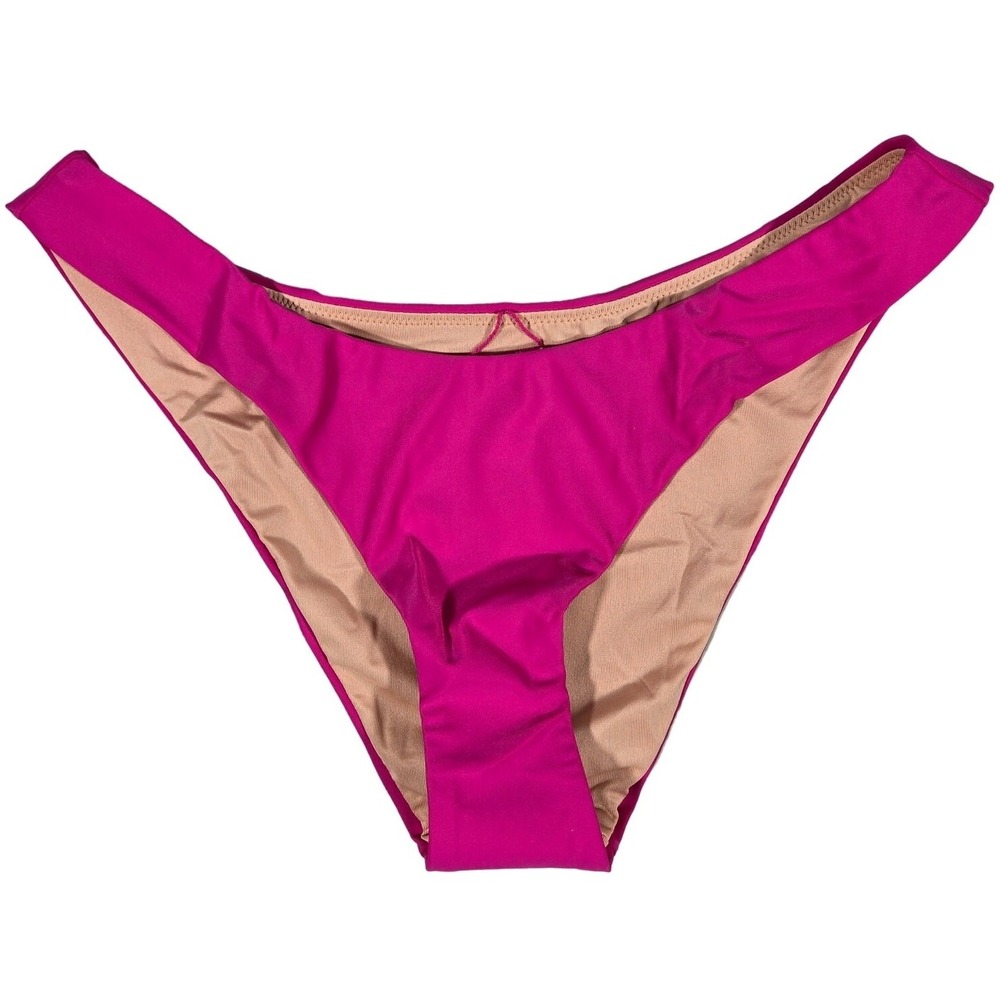 J. Crew Curved-waist cheeky‎ bikini bottom Radiant Fuchsia S NWT
